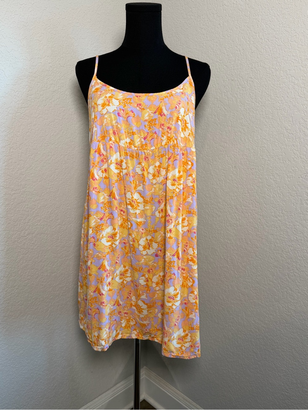 wild fable Yellow and Lavender Floral Spaghetti-Strap Chemise